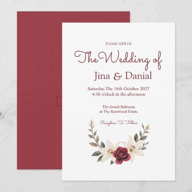 Invitation Amour éternel (Devant / Derrière)