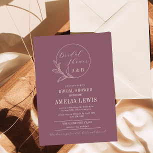 Invitation Amour Éternel Couronne de Bridal Shower Deep Mau