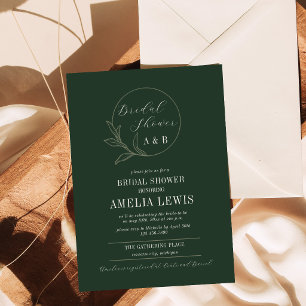 Invitation Amour Éternel Couronne de Mariage Vert Foncé pou