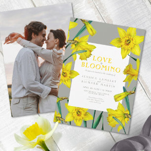 Invitation Amour fleurir jaune daffodique photo printemps mar