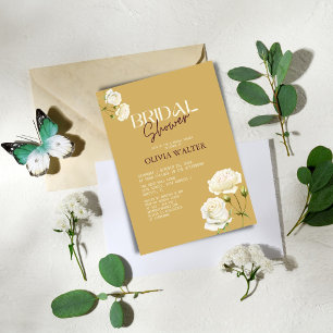 Invitation Amour florissant avec Fête des mariées Rose blanch