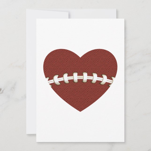 Invitation amour football coeur sports (Devant)