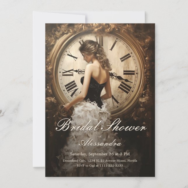 Invitation Amour intemporel | Fête des mariées de thème Vinta (Devant)
