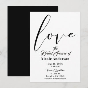 Invitation Amour Noir & Blanc Mariage Moderne Script