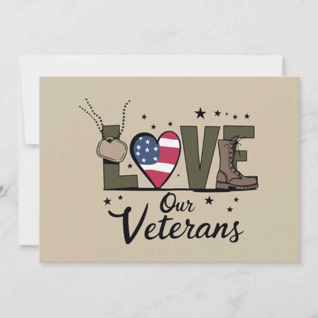Invitation Amour Notre Jour des anciens combattants Fier Jour (Devant)