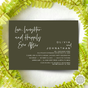 Invitation Amour, rire et Happy toujours après, Elopement I