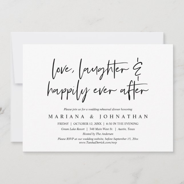 Invitation Amour, Rire Heureusement Jamais Après Le Dîner De  (Devant)
