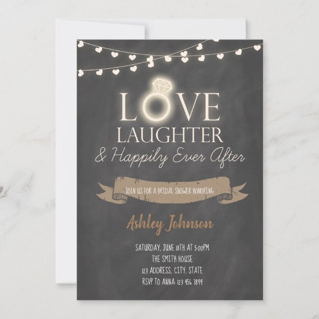 Invitation amour rire heureux pour toujours (Devant)