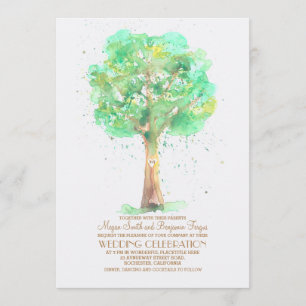 Invitation Amour romantique Arbre Aquarelle Mariage Invite