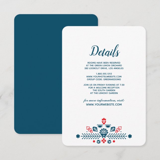 Invitation Amour scandinave | Détails pour les invités au mar (Devant / Derrière)