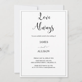 Invitation Amour toujours encourager Élégant minimaliste simp