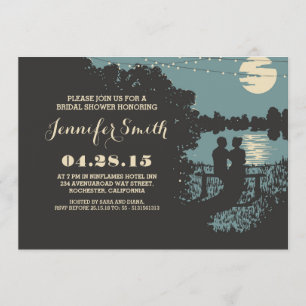 Invitation amoureuse chaîne de lumières douchette nuptiale ex