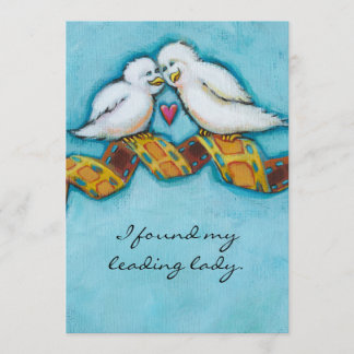 Invitation Amoureux cinéma amateur de cinéma romantique peint