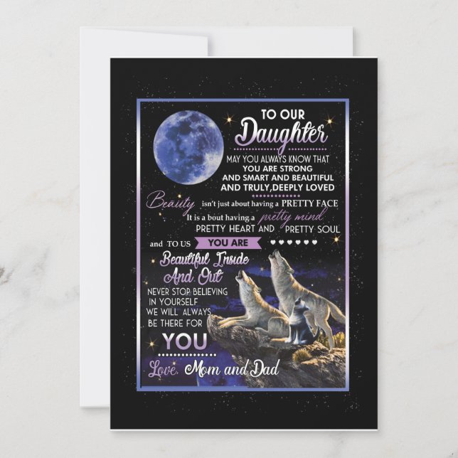 Invitation Amoureux de fille | À notre fille amour maman et p (Devant)