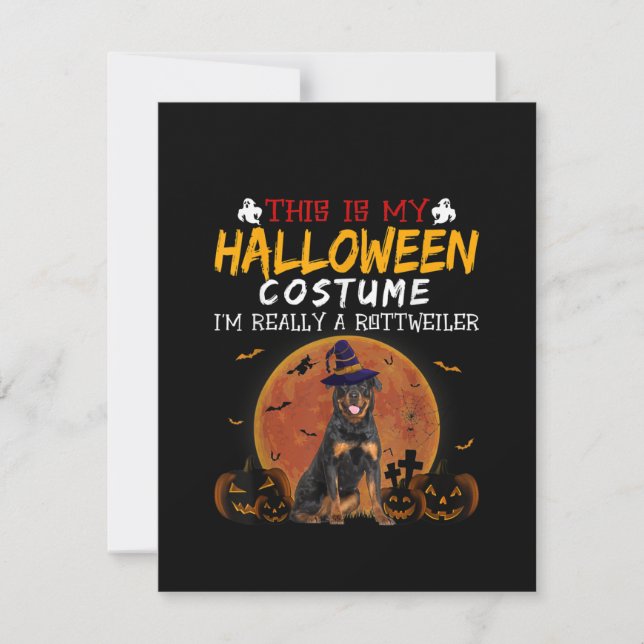 Invitation Amoureux de tenue de Rottweiler drôle pour Hallowe (Devant)