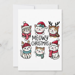 Invitation Amoureux des chats Gift Meowy Noël