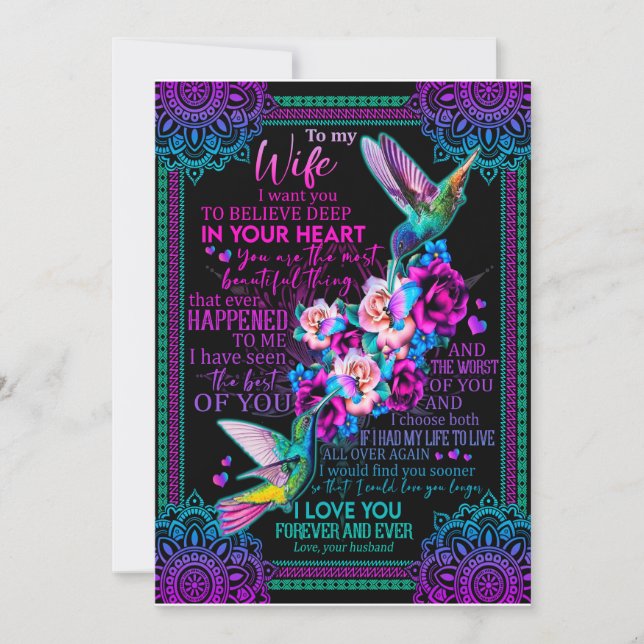 Invitation Amoureux des femmes| À Ma Femme Je T'Aime Jamais (Devant)