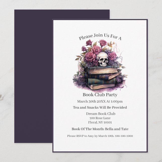 Invitation Amoureux du livre, Club du livre (Devant / Derrière)