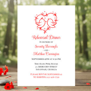 Invitation Amoureux fantaisistes Bohème Rouge Cœur d'Amour Ré