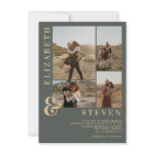 Ampersan vert poussiéreux moderne et 5 mariage de