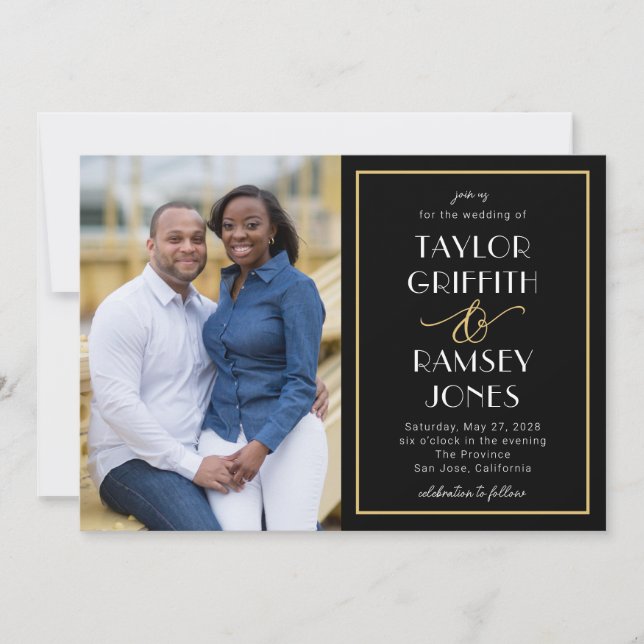 Invitation Ampersand amusant et couleur modifiable Mariage ph (Devant)