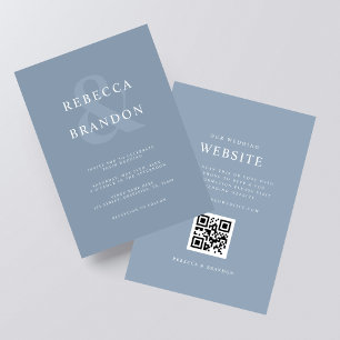Invitation Ampersand bleu Dusty moderne tout en un Mariage