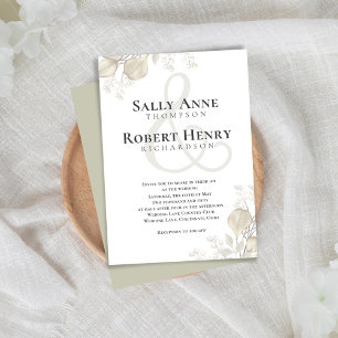 Invitation Ampersand de script de calligraphie mariage