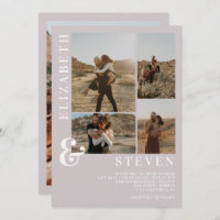 Ampersand gris lilas moderne 5 mariage de grille p