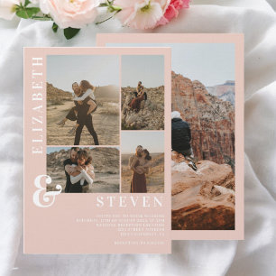 Invitation Ampersand rose moderne 5 mariage de grille photo