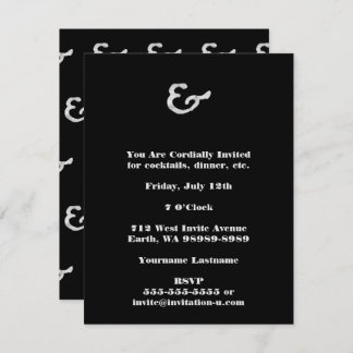 Invitation Ampersand Rustique White Letterpress