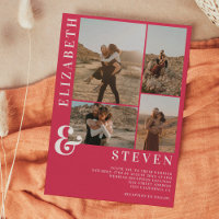 Amperseur magenta moderne et 5 mariage de grille p