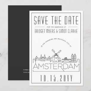 Invitation Amsterdam Mariage Styliszed Skyline Enregistrer la
