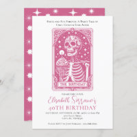 Amusant 40e anniversaire Gothique Tarot Pink Party
