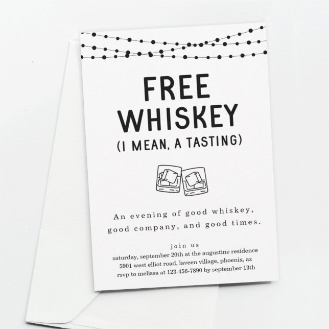 Invitation Amusant Amusant Gratuit Whiskey Tasting Party Invi (Créateur téléchargé)