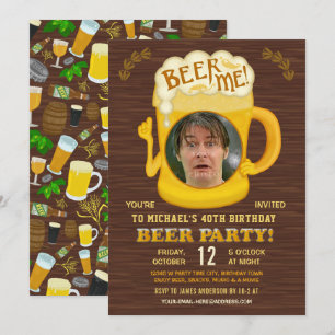 Invitation Amusant Anniversaire Fête de la bière Adulte Boire