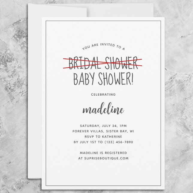 Invitation Amusant Baby shower moderne (Créateur téléchargé)