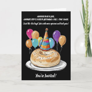 Invitation Amusant Bagel Anniversaire avec Vibes de fête