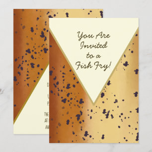 Invitation Amusant Brown truite Motif moderne poisson frit
