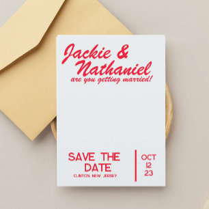Invitation amusant coloré enregistrer le mariage date