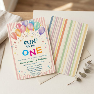 Invitation Amusant d'être un ballon pastel pour un 1er annive