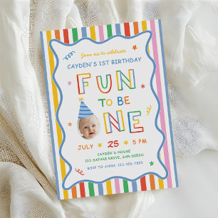 Invitation Amusant d'être un garçon rétro coloré 1er annivers
