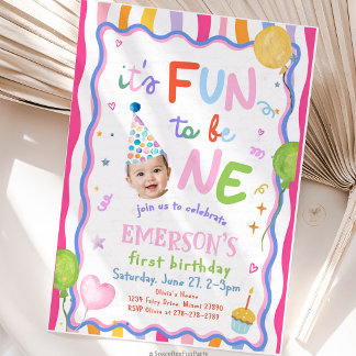 Invitation Amusant d'être une photo 1er anniversaire