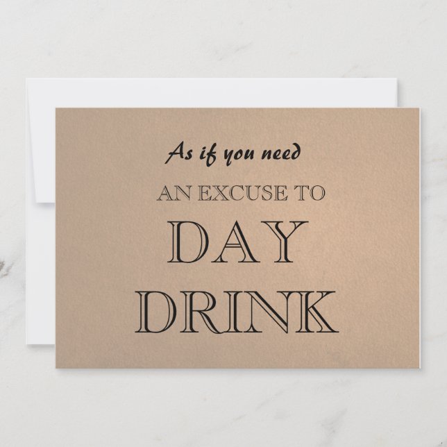 Invitation Amusant(e) domestique Proposition Jour Boire Excus (Devant)
