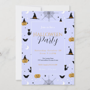 Invitation Amusant Éffrayant Halloween Lavender Design