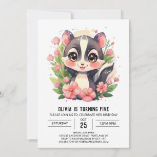 Invitation Amusant Elegant Skunk Anniversaire