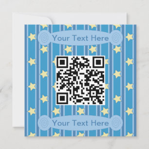 Invitation Amusant et fantaisiste Yellow Star QR Code