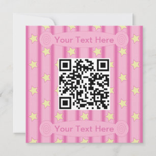 Invitation Amusant et fantaisiste Yellow Star QR Code