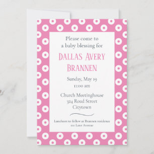 Invitation Amusant et jouant rose Polka-Dot Blessy Blessita I