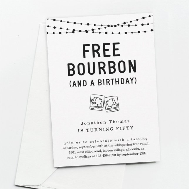 Invitation Amusant Gratuit Bourbon Anniversaire Fête Invitati (Créateur téléchargé)