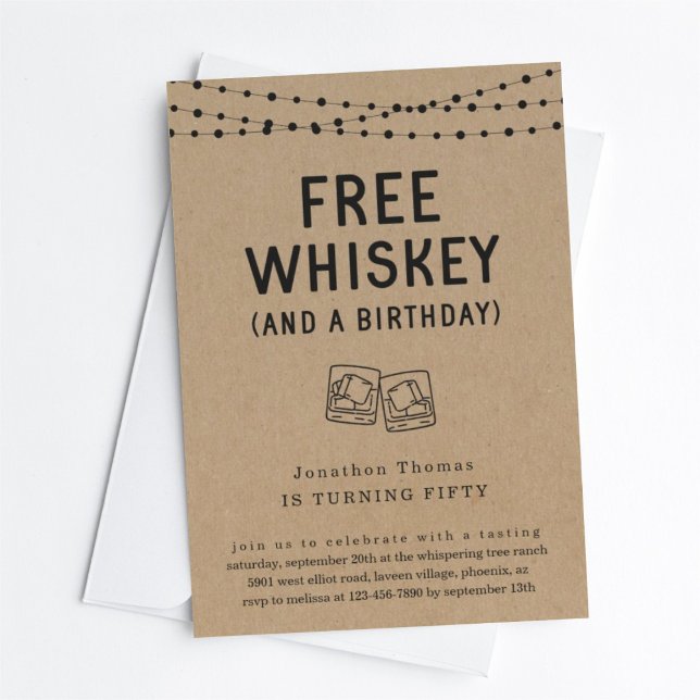 Invitation Amusant Gratuit Whiskey Anniversaire Fête Invitati (Créateur téléchargé)